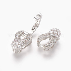 Латунные микро проложить кубического циркония раз за застежками KK-P164-19P