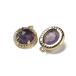 Подвески из натурального аметиста ограненные овальные&nbsp;G-I375-02G-08