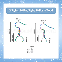 40 шт. 2 стиля крючков для сережек из нержавеющей стали 304 STAS-DC0013-87