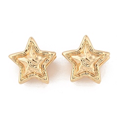 Латунь обруч серьги для женщин EJEW-U041-08G