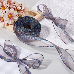 Блестящая лента из полиэстера и металлической сетки для изготовления бантов OCOR-WH20007-19B