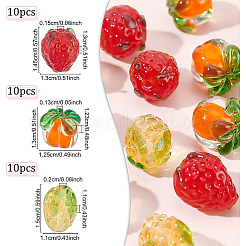 30шт 3 стиля ручной работы бусины лэмпворк LAMP-BC0001-01