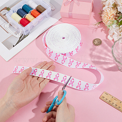 25 ярд полиэстеровой розовой ленты с принтом в виде корсажа с информацией о раке груди OCOR-PH0005-34