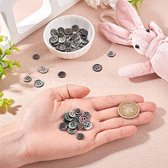 60 шт. 3 стиля натуральных черных пуговиц-ракушек для губ BUTT-TA0001-25