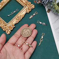 6 шт. 3-цветные латунные прозрачные кубические циркониевые застежки-раскладушки FIND-HY0004-04