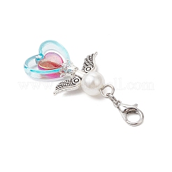 АБС-пластик имитация жемчуга и прозрачные акриловые подвески украшения HJEW-JM03603-03