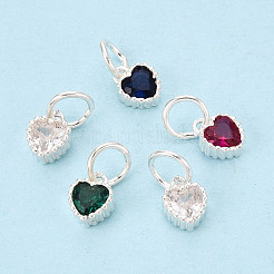 925 подвеска в форме сердца из стерлингового серебра с кубическими цирконами&nbsp;STER-T009-17S