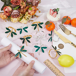 12 шт. 2-х цветные эмалевые кольца для салфеток&nbsp;AJEW-GO0004-24