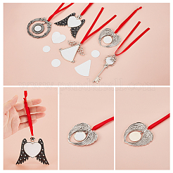 5 комплект 5 стилей цинковый сплав термоперенос сублимационная заготовка подвеска украшения&nbsp;AJEW-GA0007-53