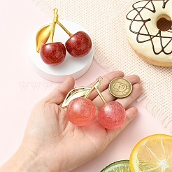 2 шт. подвески из прозрачной смолы вишневого цвета 2 цвета&nbsp;RESI-CJ0004-59