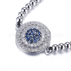 Регулируемые латунные плетеные браслеты из бисера BJEW-F282-29-RS