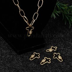 Латунь микропаве кубический цирконий винт карабин подвески с замком KK-I657-16G