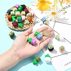 21шт 21 цвета силиконовые фокусные бусины&nbsp;SIL-CJ0002-03