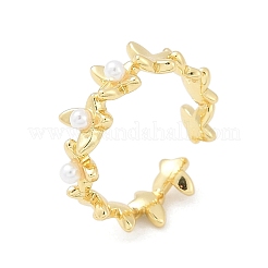 Цветочные латунные открытые манжеты для женщин&nbsp;LS-RJEW-R011-09G-01