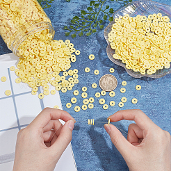 Плоские круглые бусины из глины ручной работы полимерные CLAY-AR0001-18A