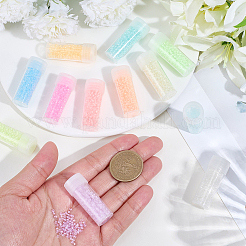 120 г 12-цветные светящиеся в темноте люминесцентные прозрачные стеклянные круглые бусины&nbsp;SEED-SC0001-57