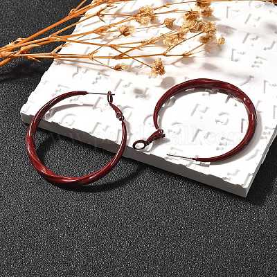 Серьги-кольца из сплава и 925 стерлингового серебра EJEW-Q013-05A-1