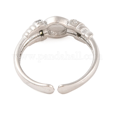 Покрытие стойки латунь прозрачный кубический цирконий компоненты манжеты RJEW-M177-01P-1