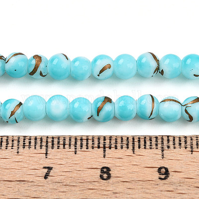 Выпечка окрашенные стеклянные бусины пряди X1-DGLA-N010-4mm-03-1