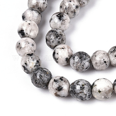 Окрашенные природные белый нефрит бисер пряди G-T139-6mm-60-25-1