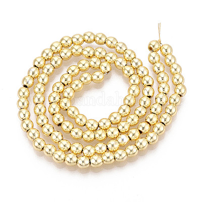 Гальванизировать немагнитных синтетический гематит бисер пряди G-L485-01C-G-1