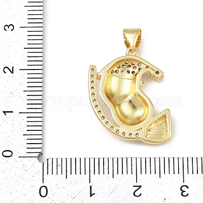 Рождественские латунные эмалевые подвески с микропаве из кубических цирконий KK-B164-01G-01-1