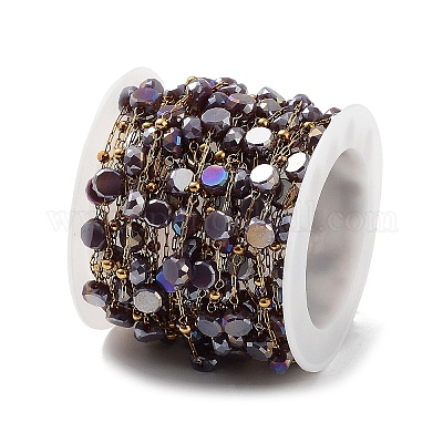 Ионное покрытие (ip) 304 нержавеющая сталь цепочка из бисера ручной работы CHS-K019-03G-01-1