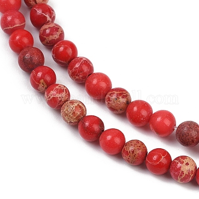 Нити бусин из окрашенного натурального регалита/императорской яшмы/морского осадка яшмы G-B124-C04-16-1