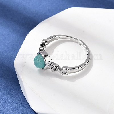 Натуральные кольца амазонитовых пальцев RJEW-A084-04P-08-1