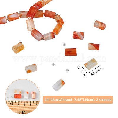 2 нити бусин из натурального оранжевого ботсванского агата G-FH0002-39-1