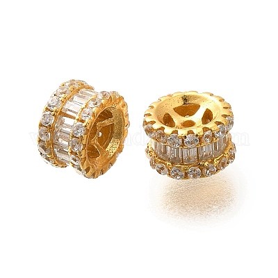 925 бусина из чистого серебра с микропаве и прозрачным фианитом STER-B006-18G-1