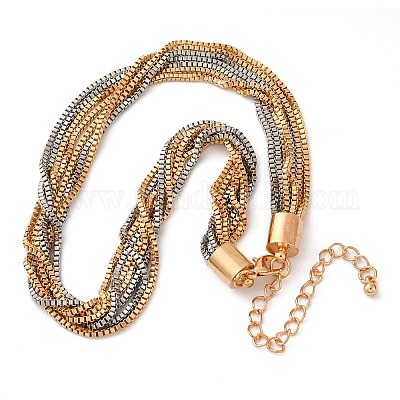 Железные цепи коробки ожерелья&nbsp;LS-NJEW-U046-03GP-1