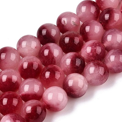 Окрашенные природные белый нефрит бисер пряди G-T138-10mm-210-23-1