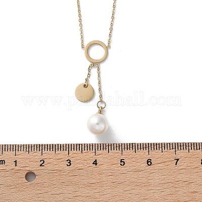 Ожерелья с круглыми дисками из нержавеющей стали 304 с кристаллами и стразами NJEW-A045-03G-1