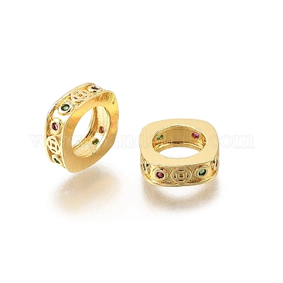 Латунные микро проложить Цирконий Европейский бисером KK-C106-21G-1