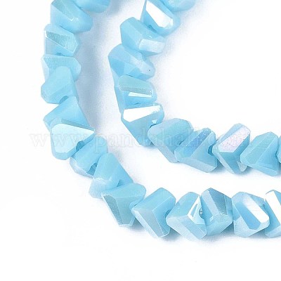 Гальванические непрозрачные стеклянные бусины GLAA-N022-4mm-18-1