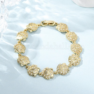 Латунные браслеты с микропаве из прозрачных кубических цирконий для женщин BJEW-H209-09A-G-1