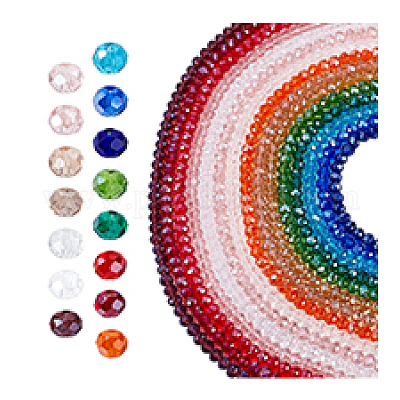 15 нить 15 цвета гальванические стеклянные бусины нити EGLA-PH0001-77B-1