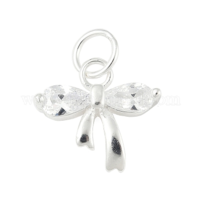 925 подвеска-бантик из стерлингового серебра с прозрачными кубическими цирконами STER-S011-04S-1