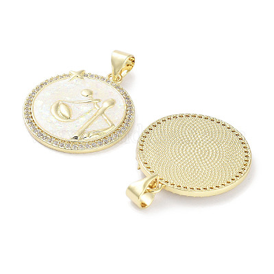 Латунные микропаве прозрачные подвески с фианитом KK-L213-010G-12-1