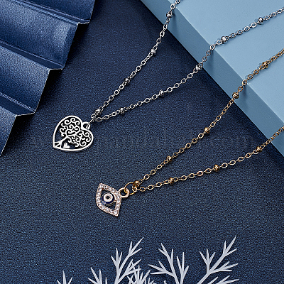 Ожерелья-спутнички из нержавеющей стали 304 NJEW-UN0001-20-1