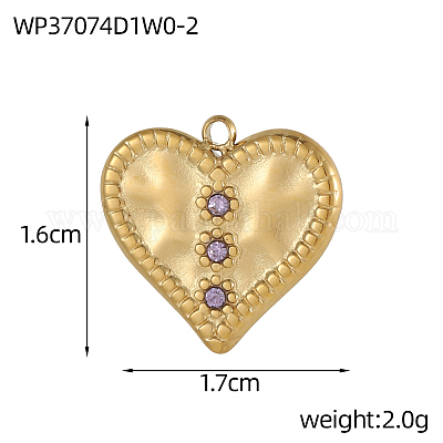 Подвески из нержавеющей стали 304 с фианитами STAS-OY004-99G-1