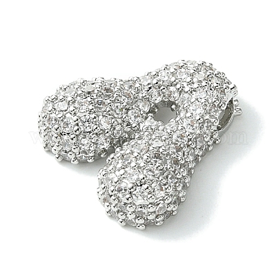 Подвески из латуни с покрытием из прозрачного кубического циркония KK-S378-01P-A-1