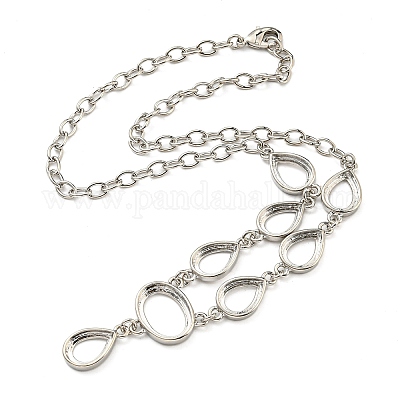 Изготовление овального ожерелья из латуни с подносом NJEW-A024-01P-1