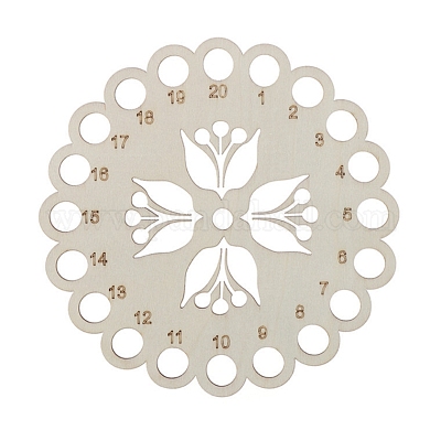 Деревянная тарелка с нитками для вышивания PW-WG75950-04-1