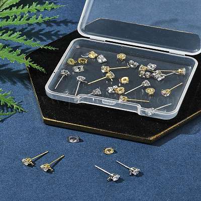 16 шт. латунные серьги-гвоздики KK-FS0001-58-1