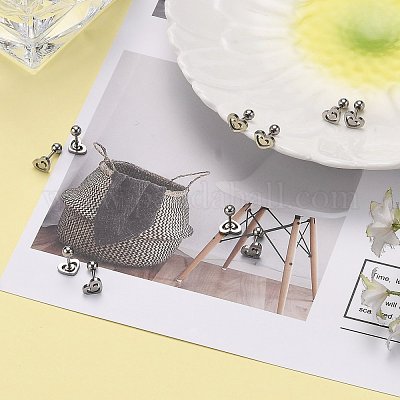 Серьги-штанги для хрящей из нержавеющей стали 201 EJEW-R147-34-1