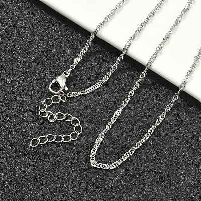 Ожерелья из сингапурской цепи из нержавеющей стали 304 NJEW-Z084-02P-01-1