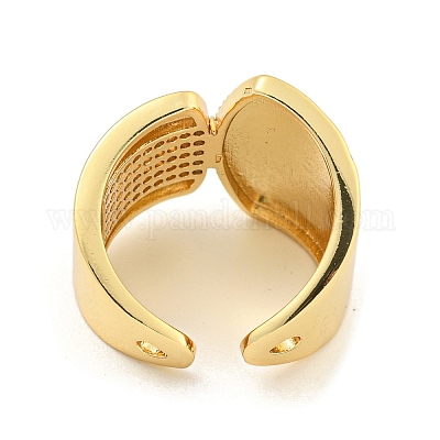 Открытое кольцо-манжета из прозрачного кубического циркония RJEW-L121-025G-1