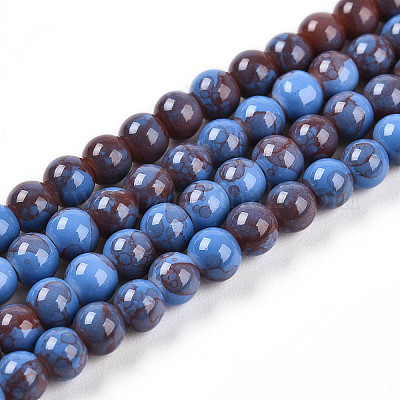 Выпечка окрашенные стеклянные бусины пряди DGLA-N003-4mm-C10-1